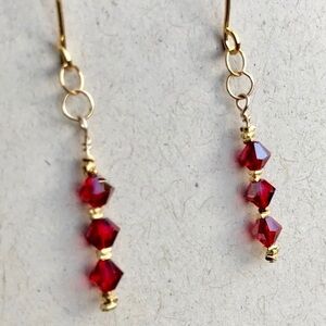 Perfect Pierced Red Beaded Earrings